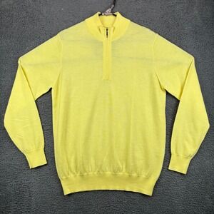 Bobby Jones Signature Collection Mens Sweater‎ Yellow Extrafine Merino Wool S